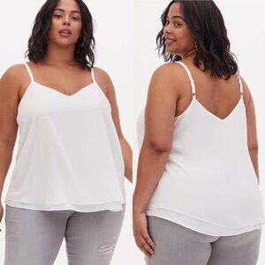 Torrid | Ivory Chiffon Dual Layer Swing Cami | Size 00